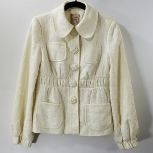 Nanette Lepore White Button Snaps Blazer Size 2